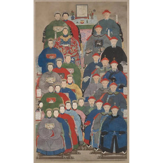Reproduction of the painting Portrait of Ancestors' Group - Qing Dynasty of China