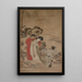 L'empereur Minghuang teaching Yang Gueifei to play the flute - Chōryūsai — framed artwork on a wall