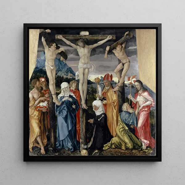Christ Crucified with the Saints Thieves and a Female Donor - Hans Baldung — wall display of the artwork