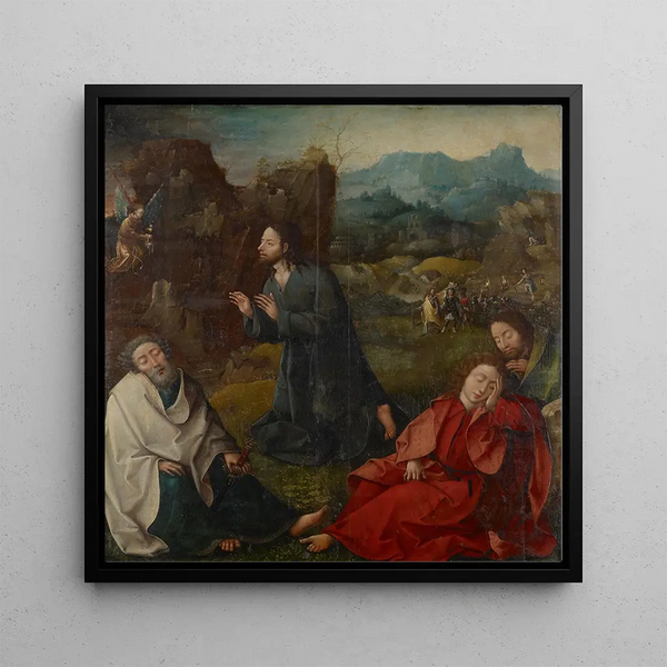 Christ at the Mount of Olives - Bernard van Orley — framed artwork on a wall