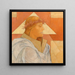 Christ with a Crown of Thorns and a Triangular Halo - Aloys Wach — framed artwork on a wall