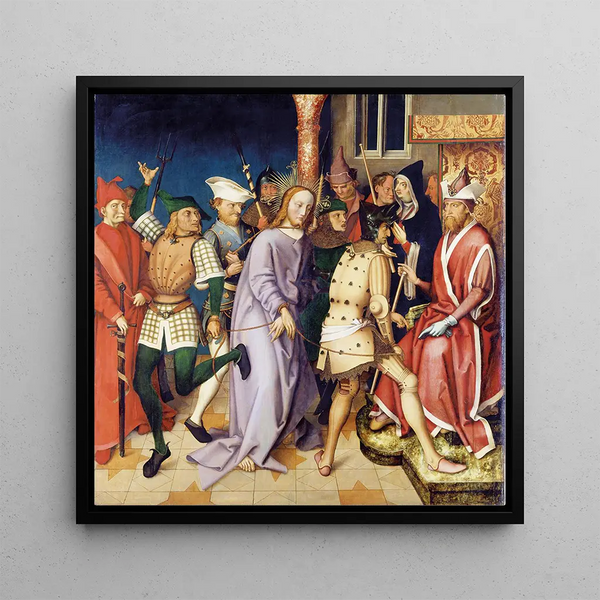 Christ before Ponce Pilate - Hans Holbein the Elder — framed artwork on a wall
