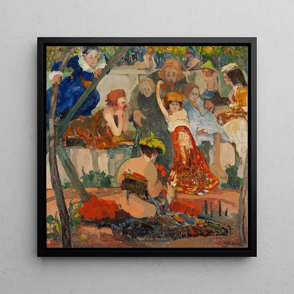 Christ and the children series Ceremonies VI - Witold Wojtkiewicz — framed artwork on a wall
