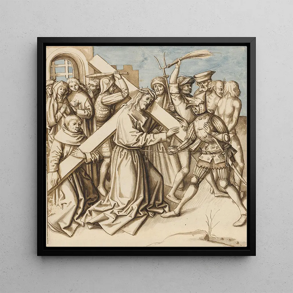 Christ Carrying the Cross - Circle of Hans Holbein the Elder — framed artwork on a wall