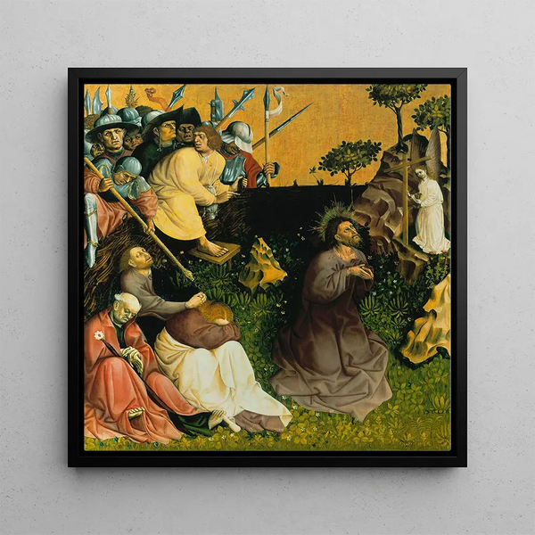 Christ on the Mount of Olives, altarpiece of Wurzach - Hans Multscher — framed artwork on a wall