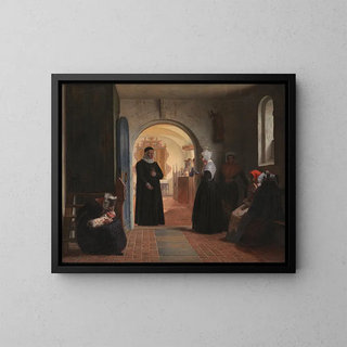 a solemn procession at the church after childbirth - Christen Dalsgaard — framed artwork on a wall