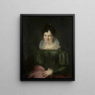 Portrait Painting of Maria Christina Nijssen, wife of Anthonie van der Hout - Christiaan Julius Lodewijk Portman — framed artwork on a wall