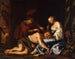 Pendant que Samson dort sur les genoux de Dalila, un Philistin lui coupe les cheveux. - Christiaen van Couwenbergh — artwork view