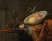 a lemon, an orange, and a nectarine in a porcelain bowl - Christiaen van Dielaert — artwork view