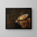 a lemon, an orange, and a nectarine in a porcelain bowl - Christiaen van Dielaert — framed artwork on a wall