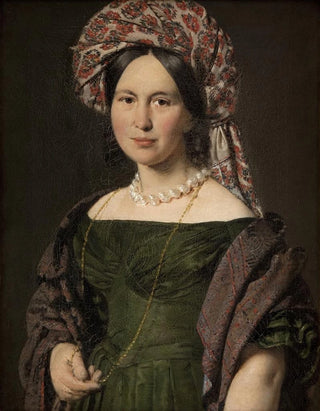 Christian Albrecht Jensen - Cathrine Jensen ne Lorenzen the Artists Wife Wearing a Turban.webp