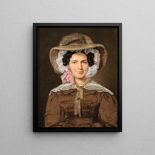 Portrait of Baroness Christine Stampe née Dalgas - Christian Albrecht Jensen — framed artwork on a wall