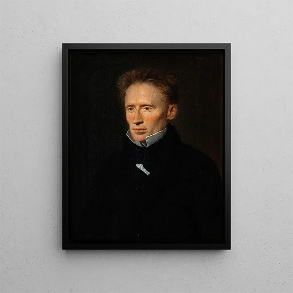 Portrait of Johannes Dam Hage 1800-1837 publisher of Fædrelandet La Patrie - Christian Albrecht Jensen — framed artwork on a wall