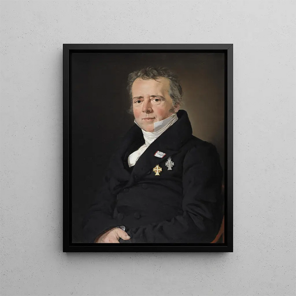 Portrait of the scientist Hans Christian Ørsted - Christian Albrecht Jensen — framed artwork on a wall