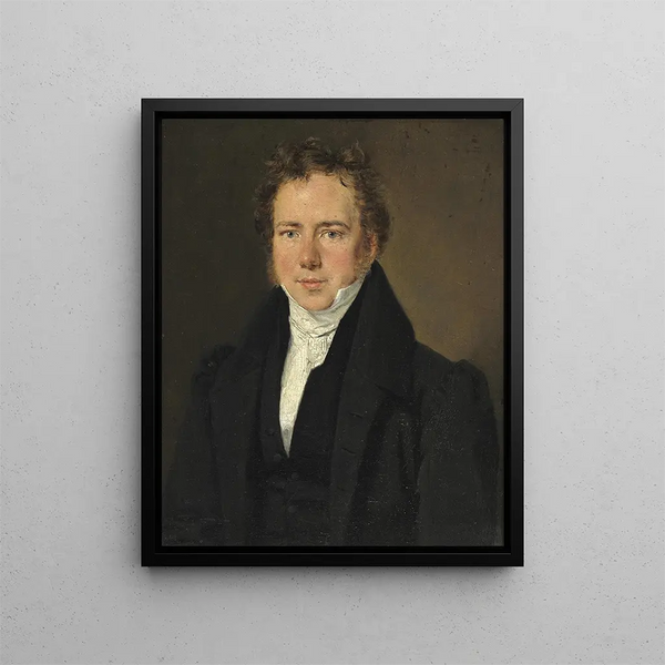 Portrait painting of Edward O'Ferrall, Count Bourke - Christian Albrecht Jensen — framed artwork on a wall