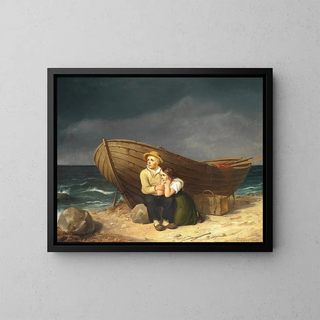 Burning memories on a beach - Christian Andreas Schleisner — framed artwork on a wall