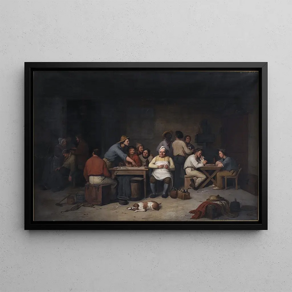 a scene at the Brokkensbod inn - Christian Andreas Schleisner — framed artwork on a wall