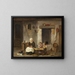 Child with two children looking at a lobster - Christian Andreas Schleisner — framed artwork on a wall