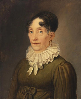 Portrait of a woman with ring and pipe necklace - Christian August Lorentzen — artwork view
