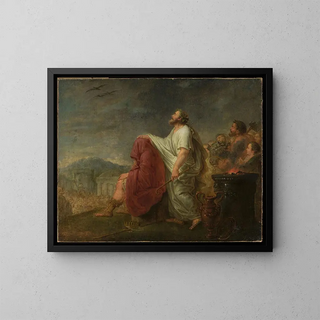 Antique scene of sacrifice - Christian Bernhard Rode — framed artwork on a wall