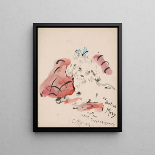 Petit chien - Christian Bérard — framed artwork on a wall