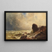 Sea fire painting - Christian Ernst Morgenstern — framed artwork on a wall