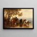 Landscape with peasants and livestock - Christian Friedrich Mali — framed artwork on a wall