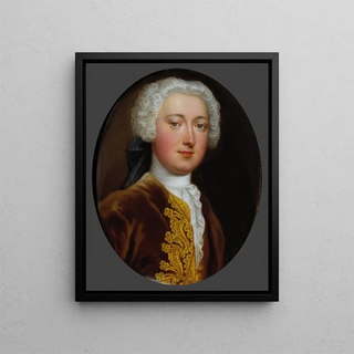 Portrait Painting of William Gore - Christian Friedrich Zincke — framed artwork on a wall
