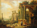 Landscape with Ancient Ruins and a Column - Christian Georg Schütz the Elder — artwork view