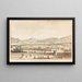 View of the city of Geneva from part of the Voirons mountain, the Glacières Mound, and part of Salève taken from Petit-Saconnex - Christian Gottlieb Geissler — framed artwork on a wall