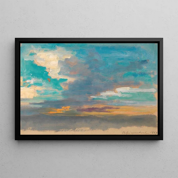Study of clouds - Christian Griepenkerl — framed artwork on a wall