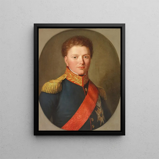 Portrait of an Officer - Christian Horneman — framed artwork on a wall