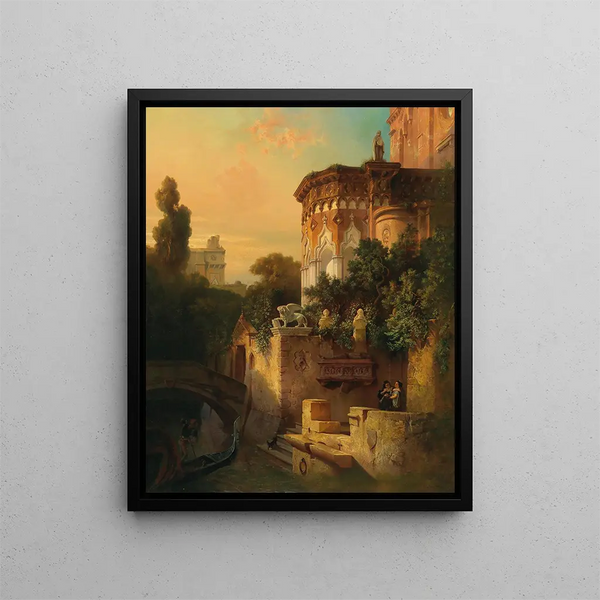 Venice painting: view from the back of Santi Giovanni e Paolo - Christian Jank — framed artwork on a wall
