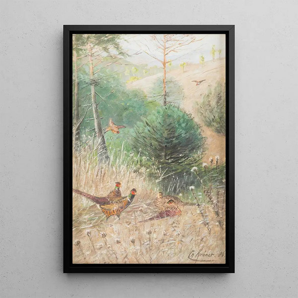 Reproduction of the painting Landscape painting with pheasants - Christian Körner