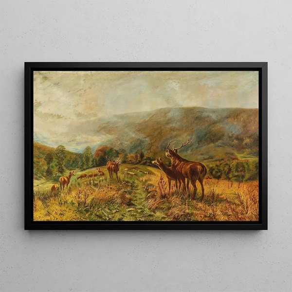 Herd of Deer - Christian Körner — framed artwork on a wall