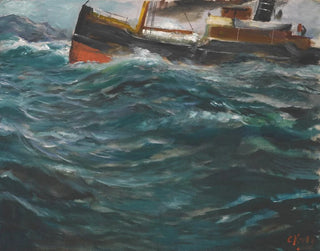 A ship in a rough sea - Christian Krohg — artwork view