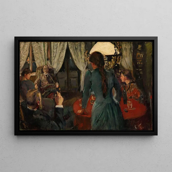 Evening at Løkken - Christian Krohg — framed artwork on a wall