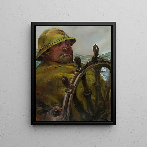 At the helm - Christian Krohg — framed artwork on a wall