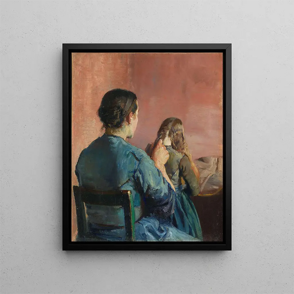 Tresser ses cheveux - Christian Krohg — framed artwork on a wall