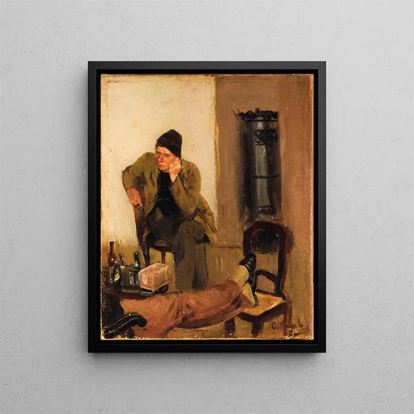 Charles Lundh painting in conversation with Christian Krohg - Christian Krohg — framed artwork on a wall