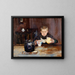 Boy shopping drinking coffee - Christian Krohg — framed artwork on a wall