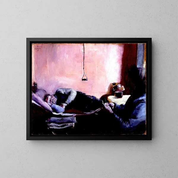 La sieste de l'après-midi de Niels Gaihede - Christian Krohg — framed artwork on a wall