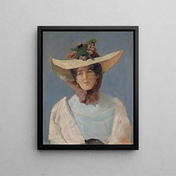 Portrait of actress Agnès Mowinckel - Christian Krohg — framed artwork on a wall