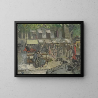 Scene of a street in Paris - Christian Krohg — framed artwork on a wall
