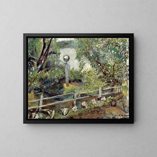 The Garden with the Glass Ball - Christian Krohg — framed artwork on a wall