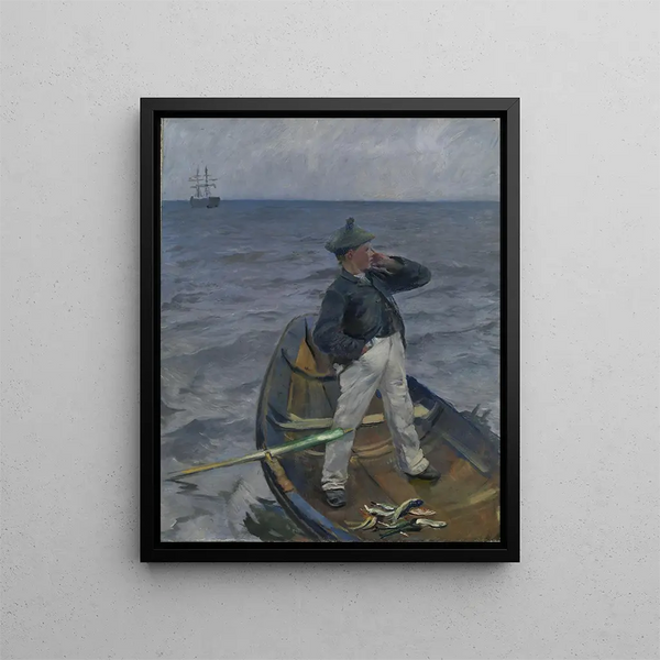 The Coastal Channel - Christian Krohg — framed artwork on a wall