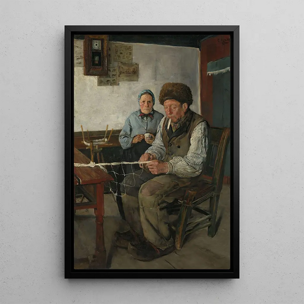 Reproduction of the painting The net mender - Christian Krohg
