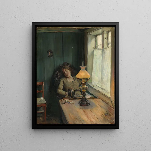 Fatigued Painting - Christian Krohg — framed artwork on a wall