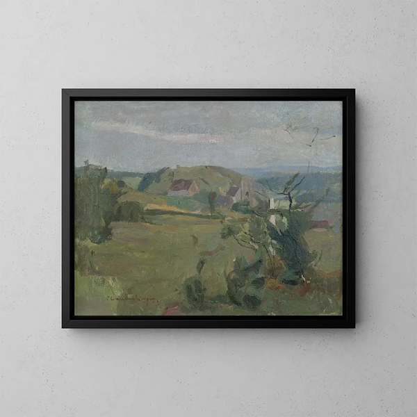 Landscape Painting at Rechtenstein - Christian Landenberger — framed artwork on a wall