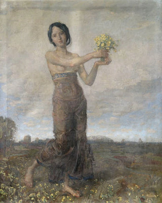 Girl with a bouquet of flowers as an allegory of spring - Christian Landenberger — artwork view